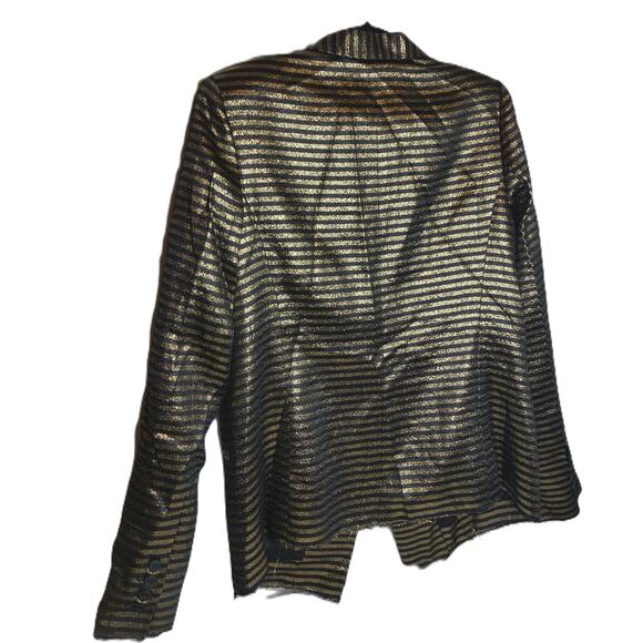 RTA Denim Womens Iggy Blazer Metallic Lurex Stripe Size XS New - Picture 6 of 8